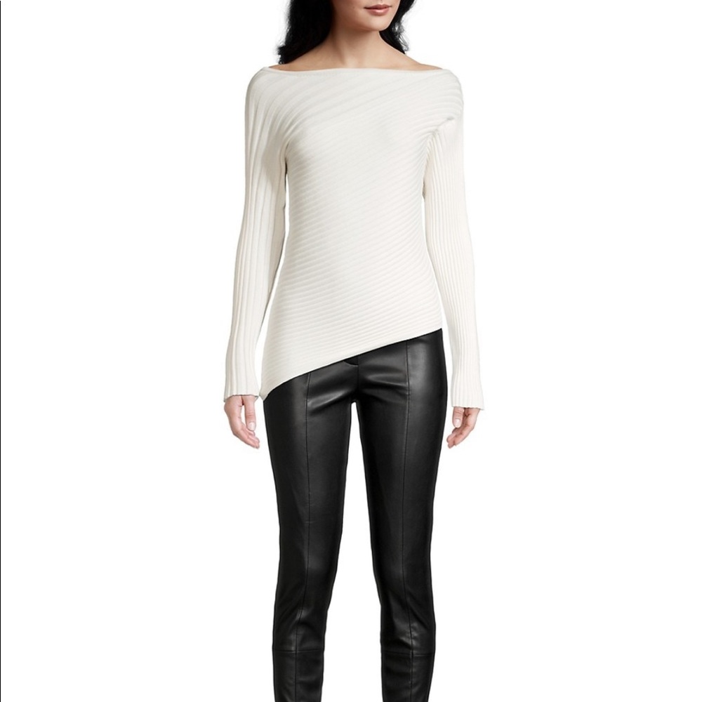 NWT Milly Asymmetric Ribbed Top